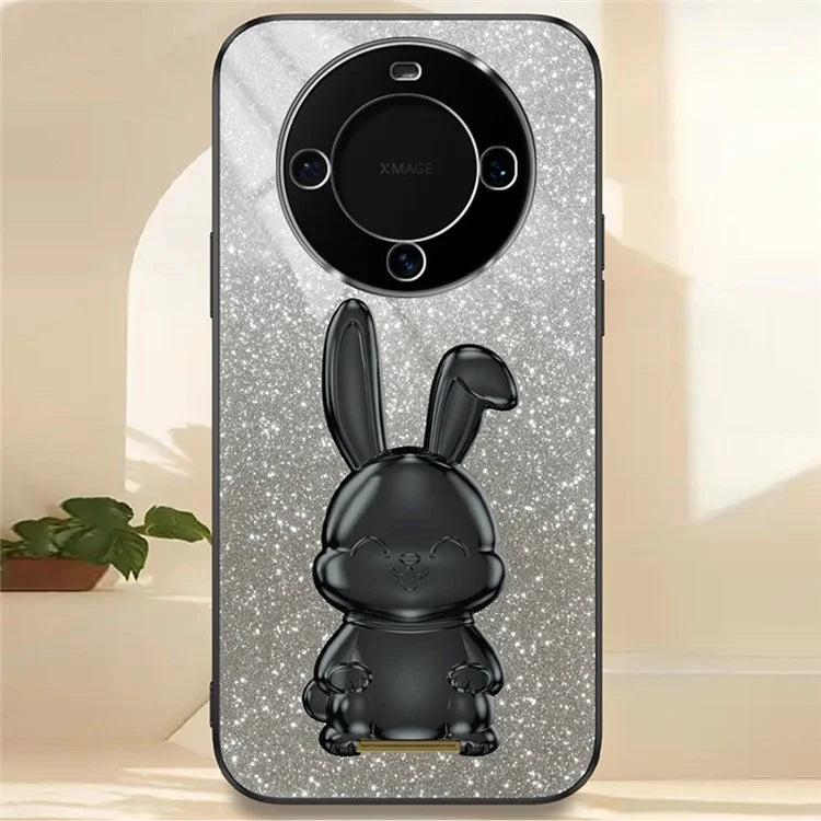 For Huawei Mate 60 Pro Pull-out Kickstand Cover Cartoon Rabbit Cell Phone Cases