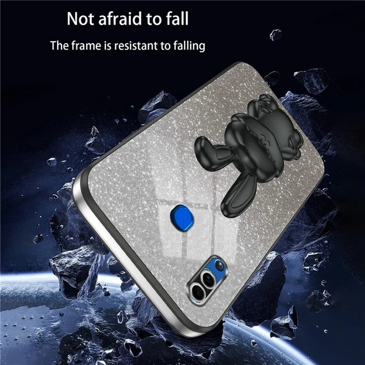 For Samsung Galaxy A20 / A30 Case Lovely Rabbit Pull-out Kickstand Bump Protection Phone Cover