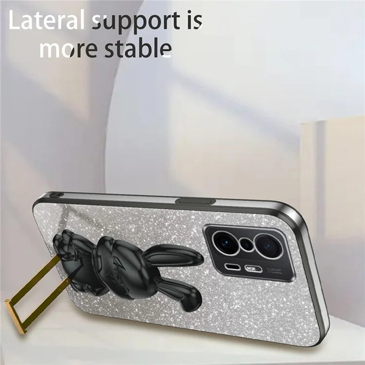 For Xiaomi 11T 5G / 11T Pro 5G Phone Case Pull-out Kickstand Electroplating PC+TPU Cover