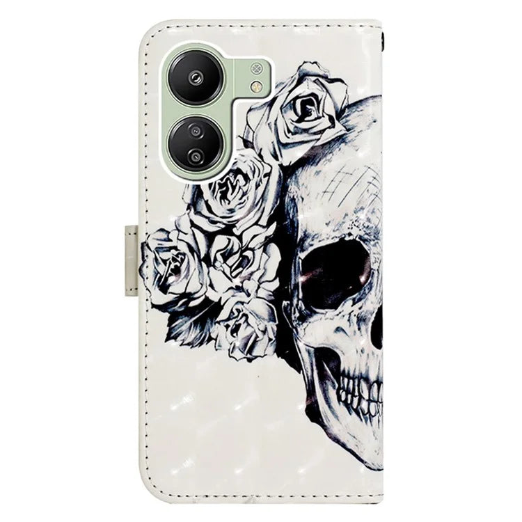 YB Pattern Printing Leather Series-2 For Xiaomi Redmi 13C 4G / Poco C65 4G Case Wallet Phone Cover