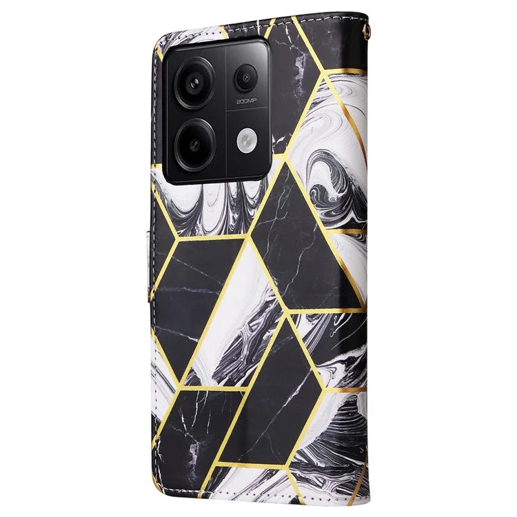 For Xiaomi Redmi Note 13 Pro 5G / Poco X6 5G Case Marble Pattern Wallet Leather Stand Phone Cover