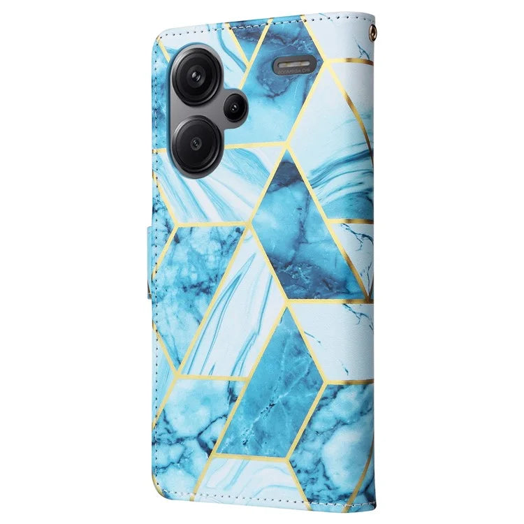 For Xiaomi Redmi Note 13 Pro+ 5G Wallet Phone Case Marble Pattern Stand Leather Flip Cover