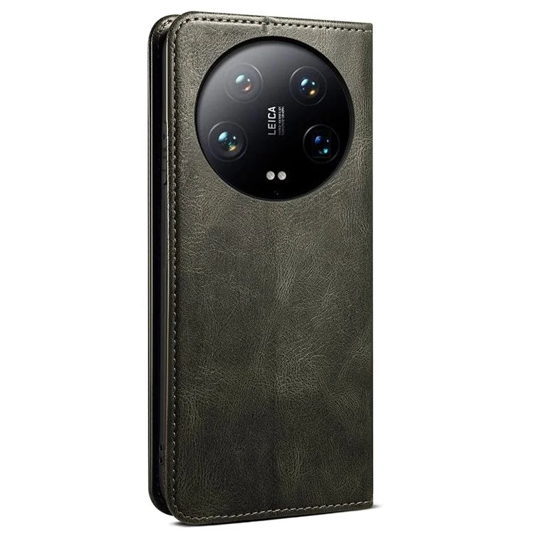 For Xiaomi 14 Ultra Leather Case Waxy Crazy Horse Texture Wallet Phone Cover