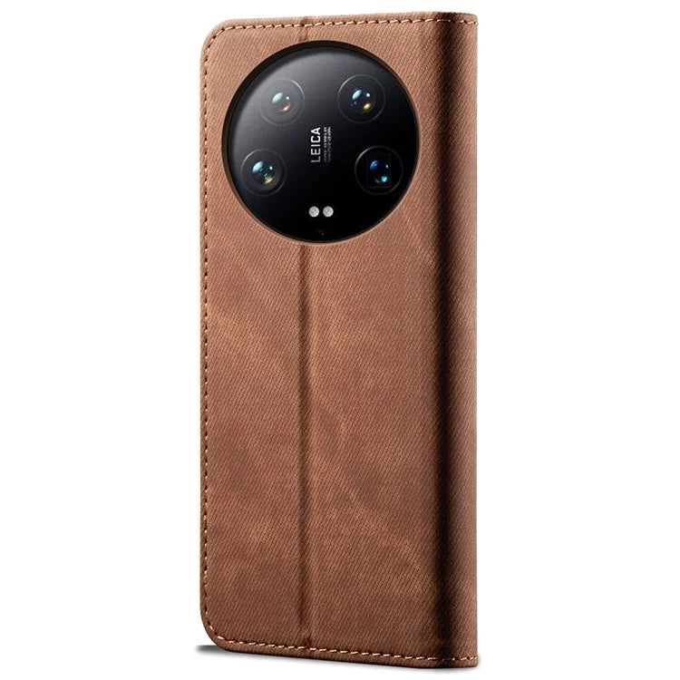 For Xiaomi 14 Ultra Cell Phone Cases Jeans Cloth Texture Leather Cover