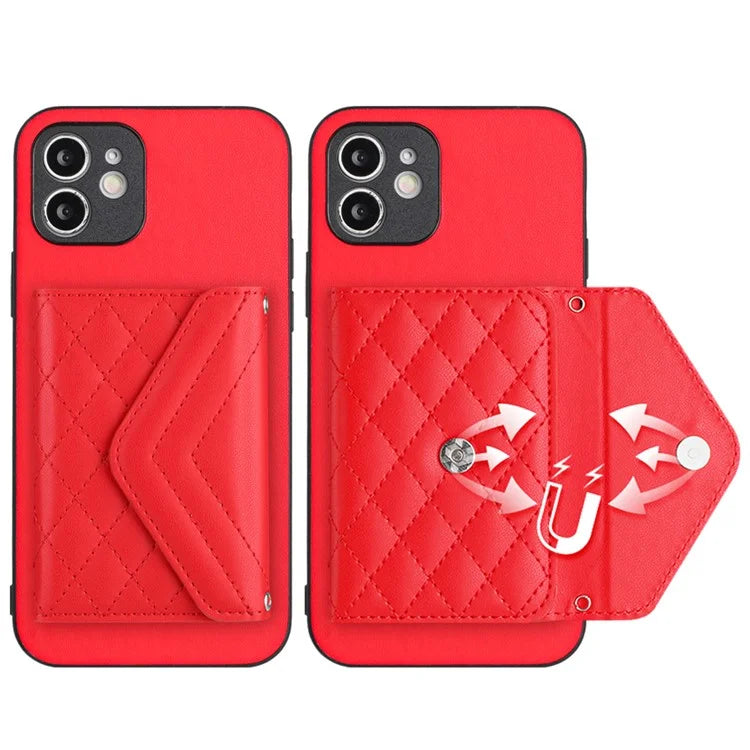 YB Leather Coating Series-8 For iPhone 11 RFID Blocking Phone Case Card Holder Kickstand Cover