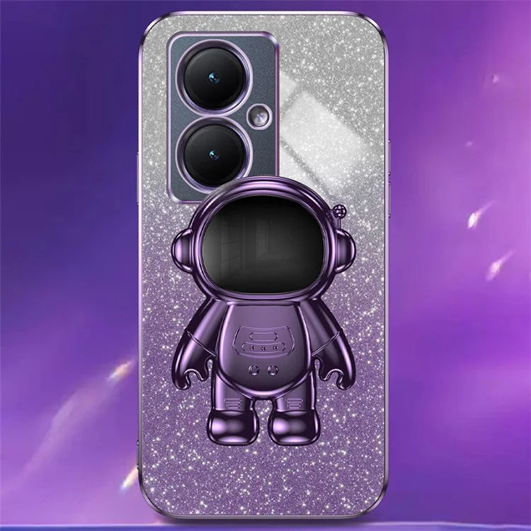 Dustproof Phone Case for vivo Y35m+ 5G / Y35+ 5G / Y27 4G Cover Stable Kickstand PC+TPU Phone Shell