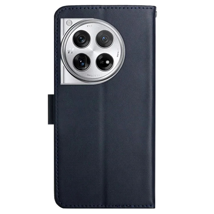 HT02 For OnePlus 12R 5G / Ace 3 5G Case Genuine Cow Leather Stand Wallet Cell Phone Cover