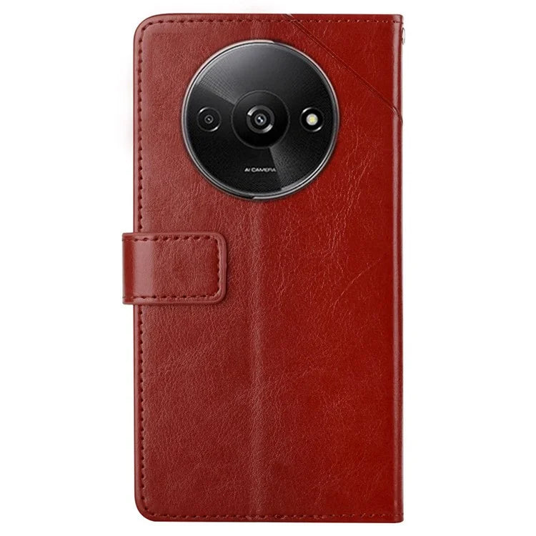 HT01 For Xiaomi Redmi A3 Wallet Phone Case Imprinted PU Leather Phone Cover with Strap