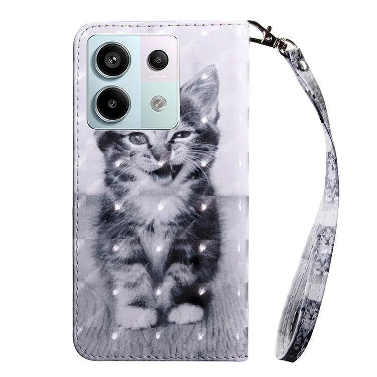For Xiaomi Redmi Note 13 Pro 5G / Poco X6 5G Cell Phone Cases Leather Cover with Printing Pattern