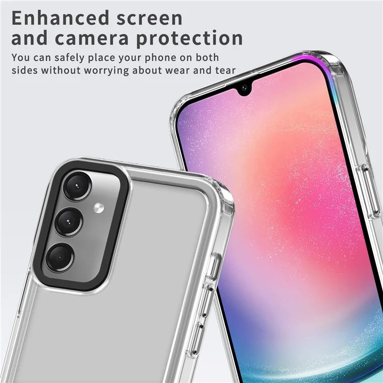 For Samsung Galaxy A24 4G (162.1 x 77.6 x 8.3mm) / M34 5G / F34 5G Phone Case PC+TPU Clear Back Cover Purple