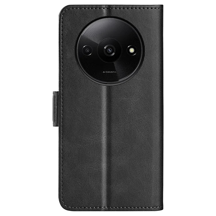 For Xiaomi Redmi A3 Case Dual Magnetic Clasp Leather Cell Phone Cover