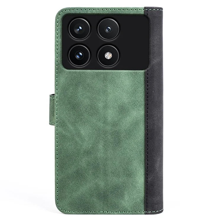 For Xiaomi Redmi K70 5G / K70 Pro 5G Leather Case Stand Function Color Splicing Wallet Cover