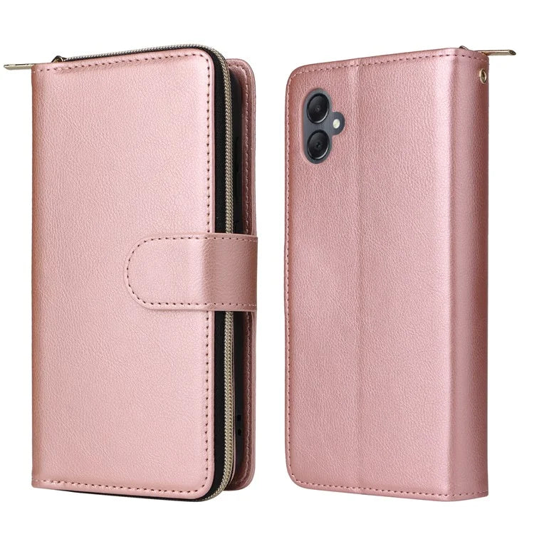 For Samsung Galaxy A05 4G Case Card Slots Zipper Wallet Leather Phone Cover