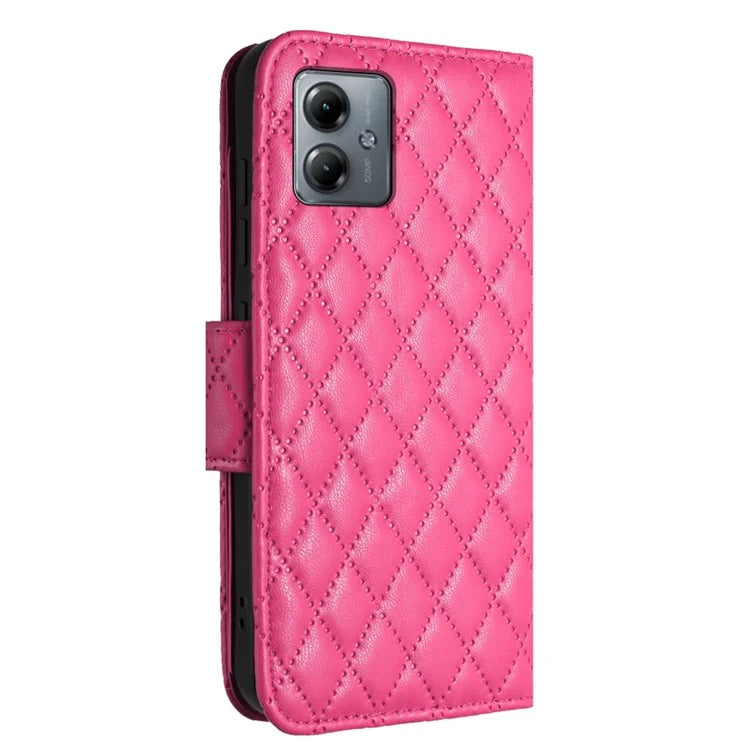 YB Imprinting Series-8 for Motorola Moto G14 4G Case Anti-Dorp Leather Phone Cover with 7 Card Slots