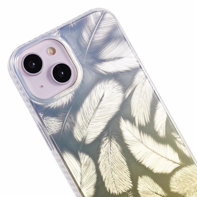 MP Series For iPhone 15 Plus Case Gradient Feather Shockproof TPU+Acrylic Phone Cover