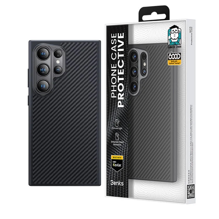 BENKS For Samsung Galaxy S24 Ultra Magnetic Case 600D Kevlar Aramid Fiber+TPU Anti-drop Cover