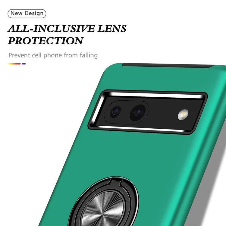 For Google Pixel 8a Shockproof Case PC+TPU Phone Cover with Kickstandish Green