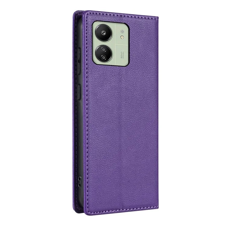 BKS-001 For Xiaomi Redmi 13C 4G / Poco C65 4G Case PU Leather Cover Magnetic Drop-resistant Shell
