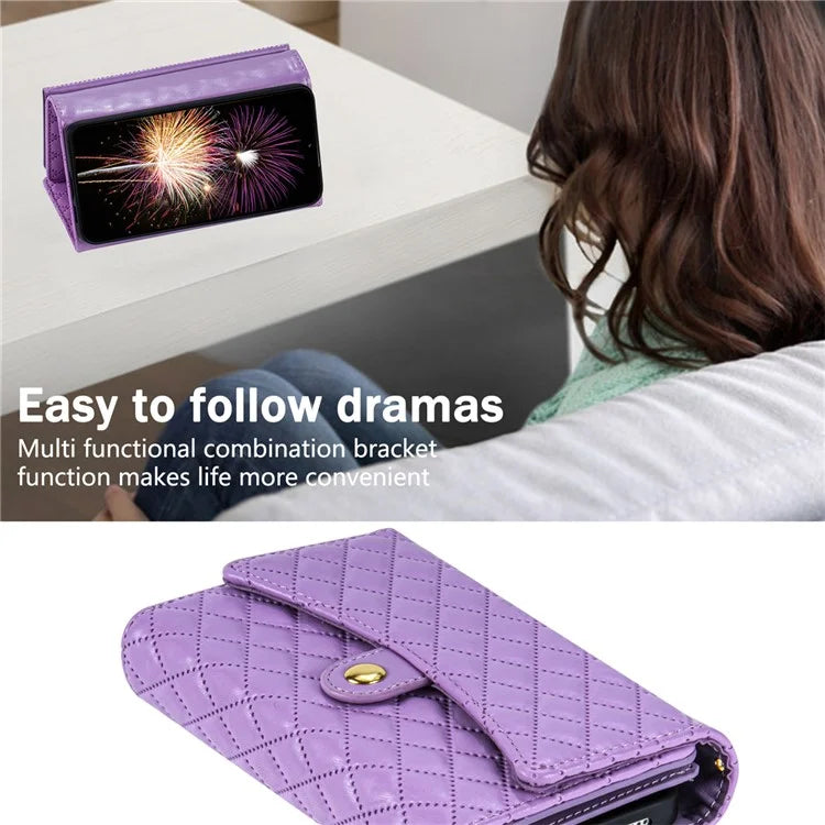 BKS-002 For Xiaomi Redmi Note 13 Pro 5G / Poco X6 5G Shoulder Bag Phone Stand Case PU Leather Wallet Purse