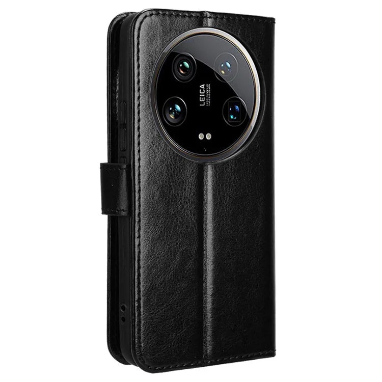 For Xiaomi 14 Ultra Leather Cover Wallet Crazy Horse Texture Shockproof Phone Case