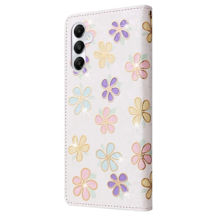 For Samsung Galaxy A05s 4G Case Floral Aesthetic RFID Blocking Leather Phone Cover