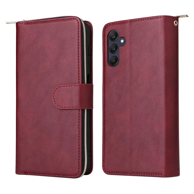 For Samsung Galaxy A25 5G (Global) (161.0 x 76.5 x 8.3mm) Case Card Slots Zipper Wallet Leather Phone Cover