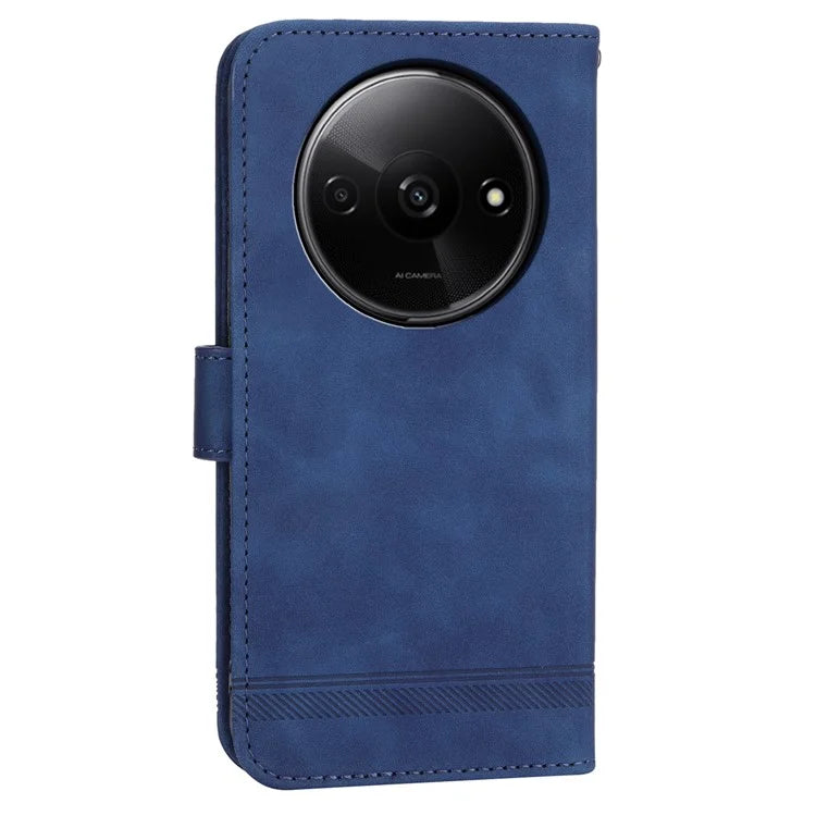 DIERFENG DF-03 Flip Cover for Xiaomi Redmi A3 Shockproof Imprinted Wallet Stand Mobile Leather Case