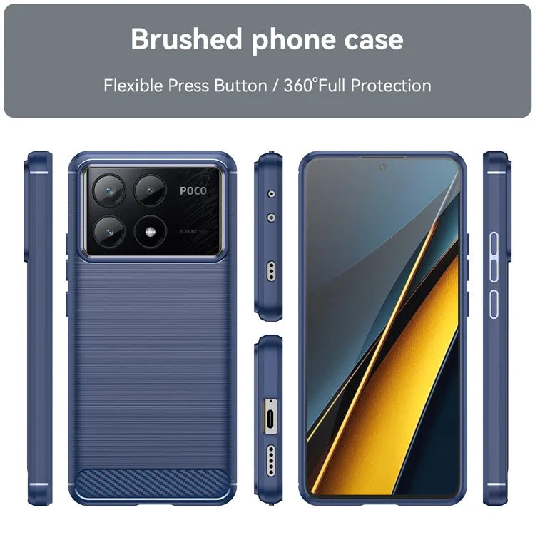 For Xiaomi Poco X6 Pro 5G / Redmi K70E 5G Case Carbon Fiber Texture Phone TPU Cover