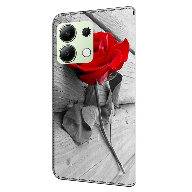 For Xiaomi Redmi Note 13 4G Leather Case 3D Pattern Printed Stand Wallet Phone Cover
