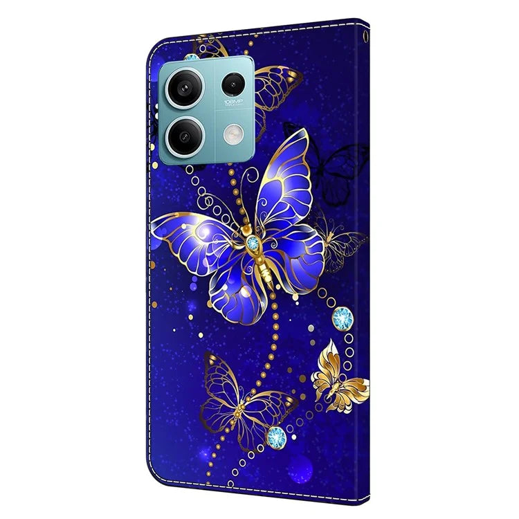 For Xiaomi Redmi Note 13 5G Anti-Drop Case 3D Pattern Printing Wallet Phone Cover