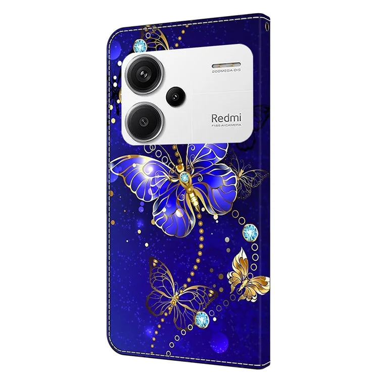 For Xiaomi Redmi Note 13 Pro+ 5G Shockproof Wallet Case 3D Pattern Printing Leather Phone Cover
