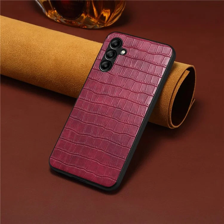 For Samsung Galaxy A05s 4G Crocodile Texture Case PU Leather Coated TPU+PC Slim Fit Phone Cover