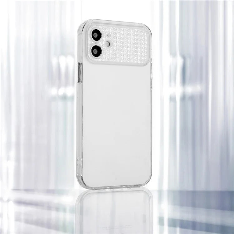 For iPhone 12 6.1 inch Clear Case TPU Shock-Absorbent Rhinestone Decor Phone Shell