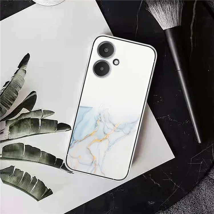 For Xiaomi Poco M6 5G / 13C 5G / 13R 5G Case Marble Pattern Embossing TPU Phone Cover