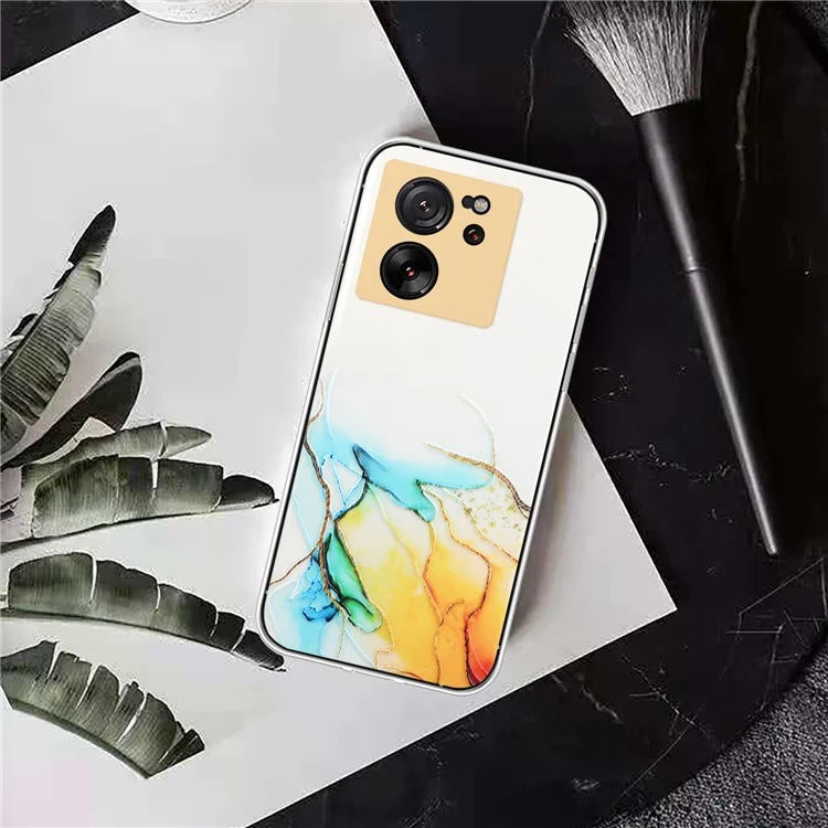 For Xiaomi 13T / 13T Pro / Redmi K60 Ultra Phone Back Case TPU Embossing Marble Pattern Cover