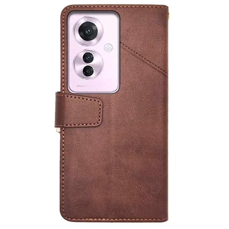 IDEWEI For Oppo Reno11 F 5G Leather Case Calf Texture Wallet Shockproof Cover