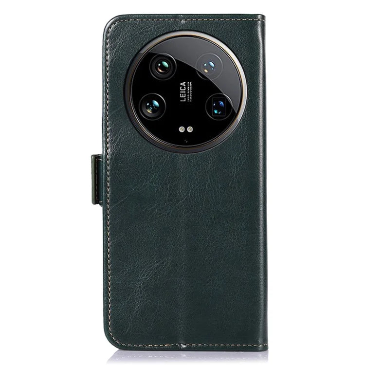 ABEEL For Xiaomi 14 Ultra Case Drop-resistant Crazy Horse Texture Card Slots Phone Cover