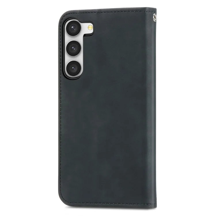 Card Slots Phone Stand Case for Samsung Galaxy S23 Skin-Touch Feeling PU Leather Phone Shell
