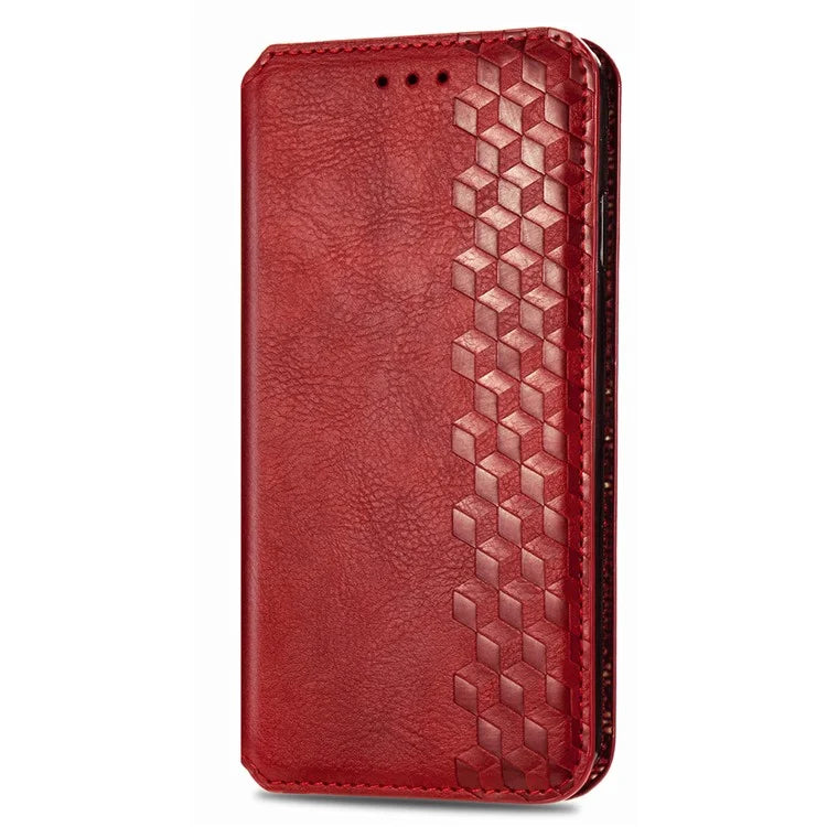 For Oppo A78 4G Case Rhombus Imprinted Wallet Stand Shockproof Mobile Phone Cover