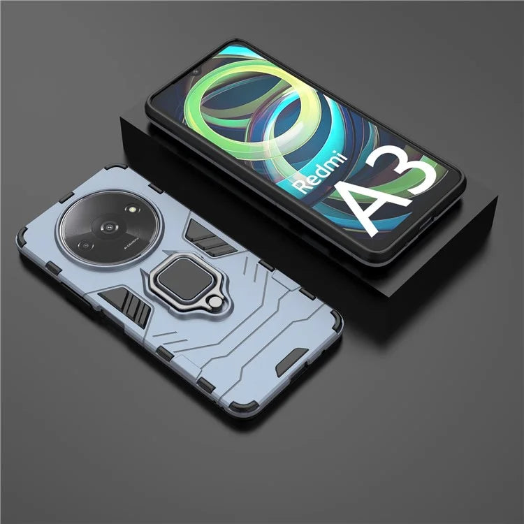 For Xiaomi Redmi A3 Case Dual-Layer PC+TPU Armor Phone Cover Ring Holder Kickstand