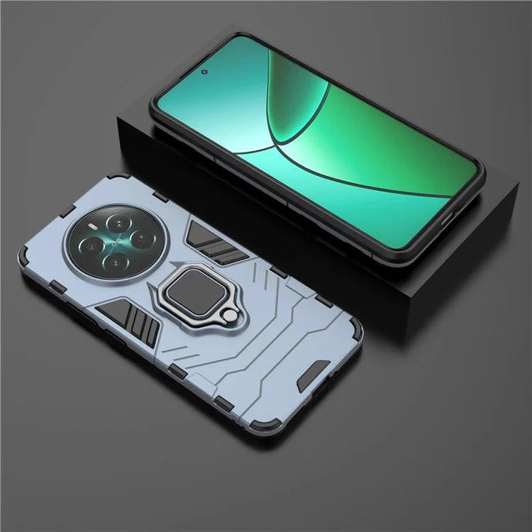 For Realme 12+ 5G Case Ring Kickstand PC+TPU Anti-Scratch Phone Cover