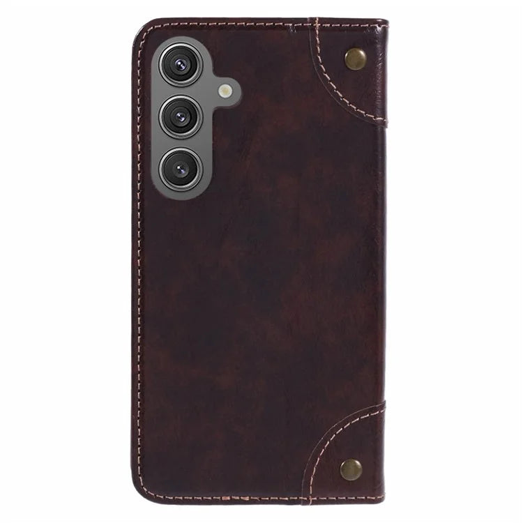 SUTENI For Samsung Galaxy S24+ PU Leather Cover Anti-Drop Stand Wallet Phone Case