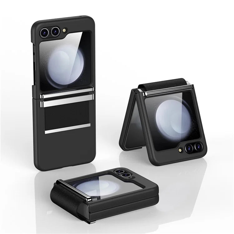For Samsung Galaxy Z Flip5 5G Case PC+PU+Metal Shockproof Phone Cover