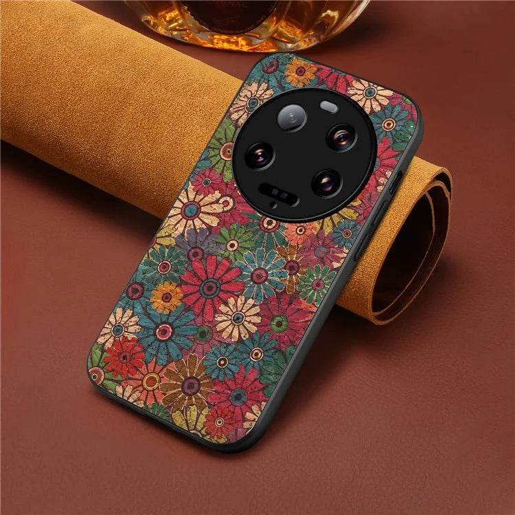 For Xiaomi 13 Ultra Floral Back Case Shockproof Leather+PC+TPU Phone Cover