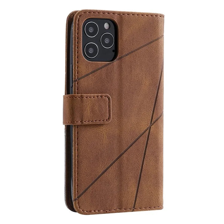 For iPhone 12 / 12 Pro Case Card Slots Wallet PU Leather Phone Cover with Hand Strap