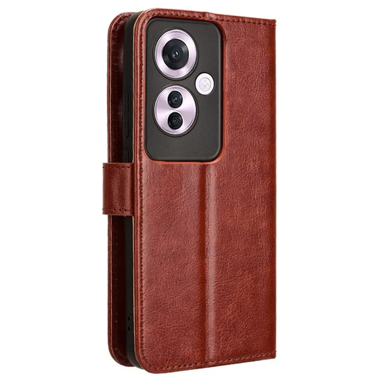 For Oppo Reno11 F 5G / F25 Pro 5G Case Crazy Horse Texture Leather Stand Phone Cover