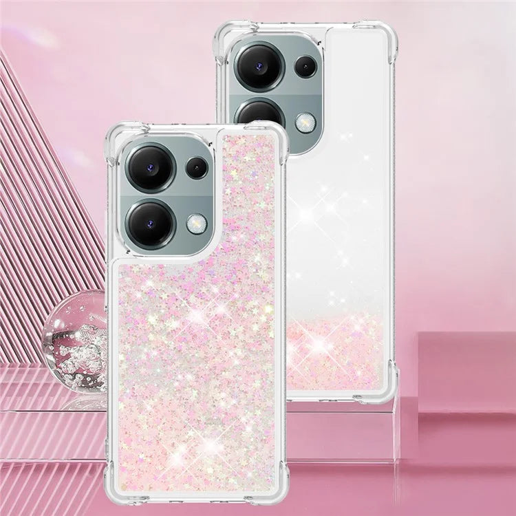 YB Quicksand Series-1 For Xiaomi Redmi Note 13 Pro 4G / Poco M6 Pro 4G TPU Case Shiny Sequins Floating Phone Cover