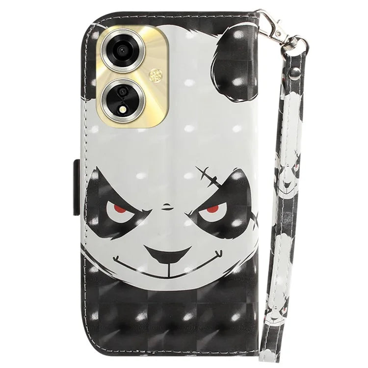 For Oppo A59 5G / A2m 5G Wallet Phone Case Pattern Printed Leather Flip Cover with Strap