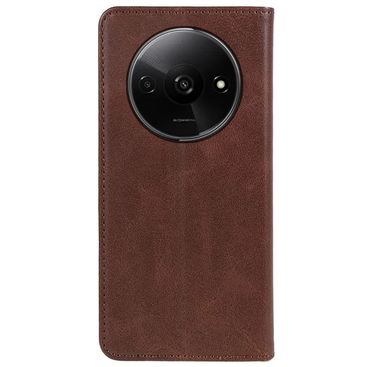 For Xiaomi Redmi A3 Leather Phone Case Calf Texture Wallet Cover Magnetic Auto-absorbed
