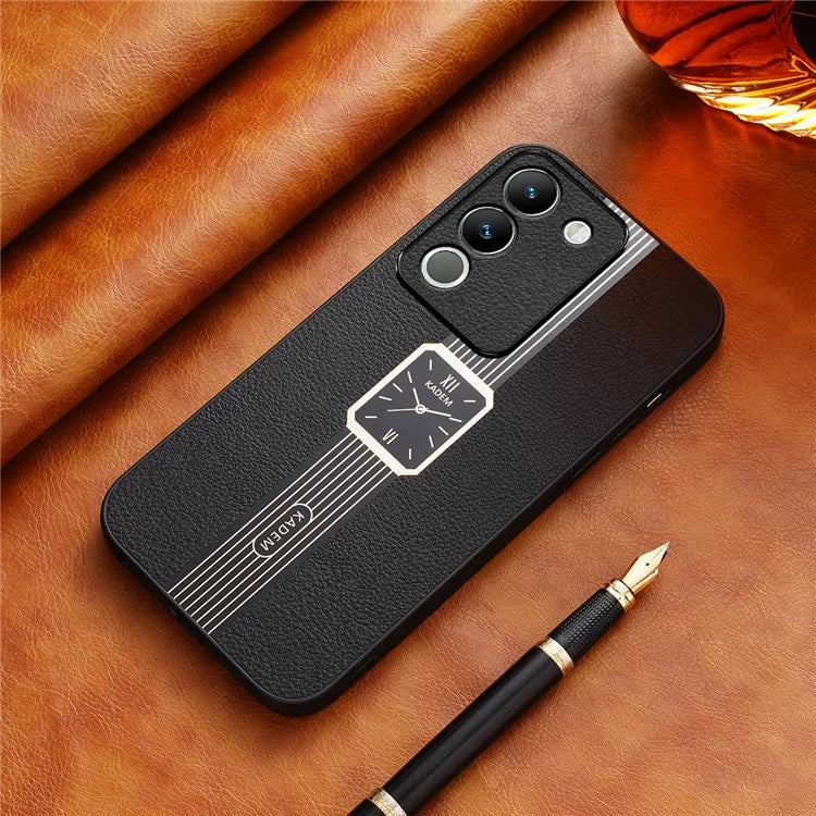 KADEM For vivo V30 Lite 5G PU+TPU+Acrylic Case Watch Pattern Smartphone Cover